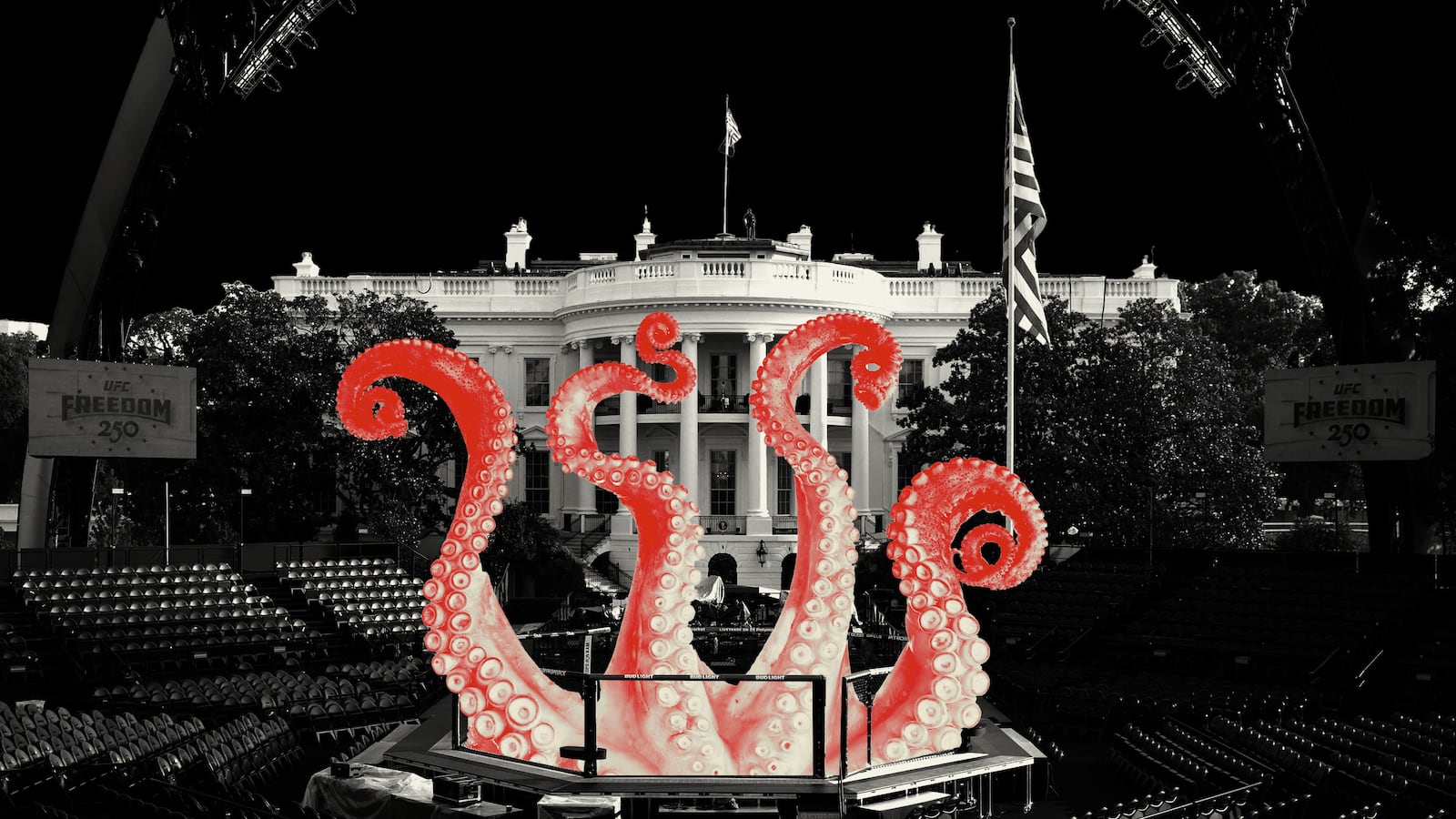 White House made up for UFC event with octopus tentacles coming up