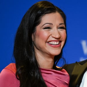 Katie Miller and her husband, Stephen Miller, at the 2026 White House Correspondents’ Association Dinner.