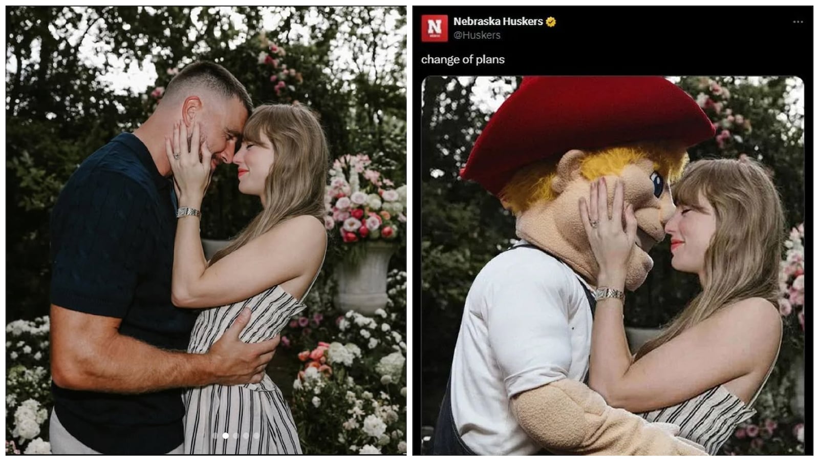 Taylor Swift/Instagram and Nebraska Huskers/X