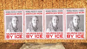 Businesses boarded up in parts of Minneapolis display posters of Renee Nicole Good