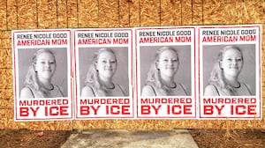Businesses boarded up in parts of Minneapolis display posters of Renee Nicole Good