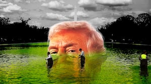 Donald Trump, reflecting pool