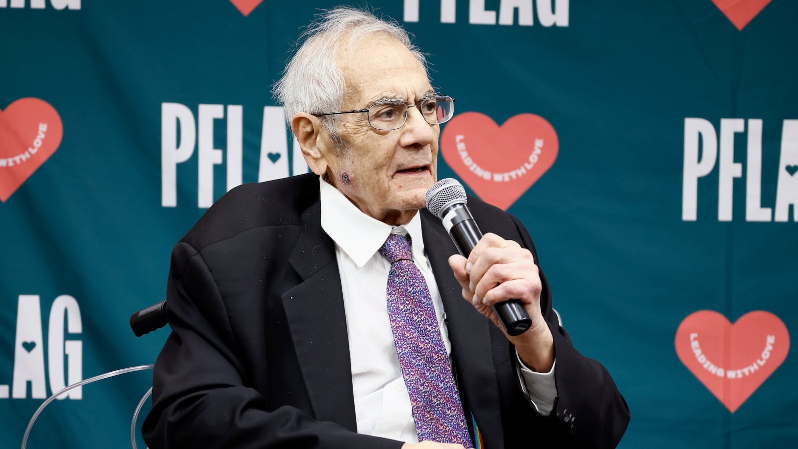 Barney Frank speaks during PFLAG National's Love Takes Justice event at AFT Headquarters on November 18, 2025 in Washington, DC.
