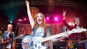 Tamsin Greig and Rosalie Craig in Riot Women.