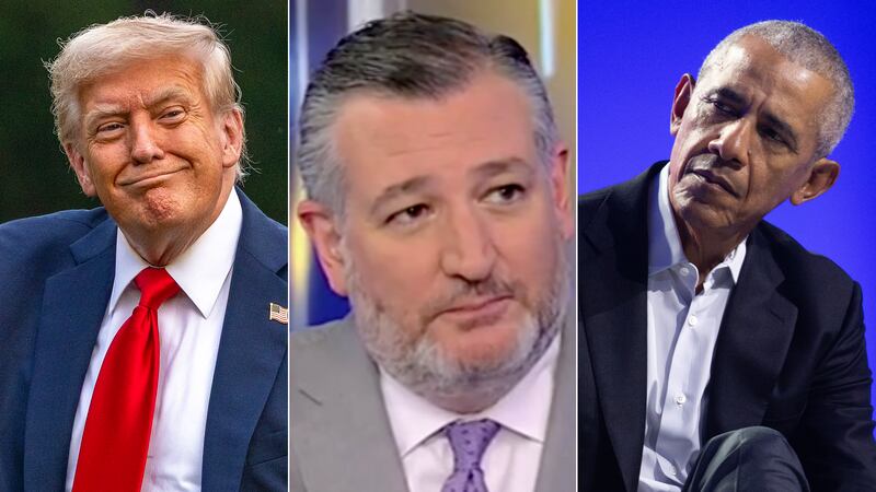 Donald Trump, Ted Cruz, Barack Obama split image