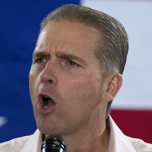 CEDAR RAPIDS, IOWA - AUGUST 23: Conservative commentator Scott Jennings speaks at the Ashley's BBQ Bash fundraiser hosted by U.S. Rep. Ashley Hinson on August 23, 2025 in Cedar Rapids, Iowa. The event was the fifth annual, which she holds to support Iowa Republican causes and candidates. (Photo by Scott Olson/Getty Images)