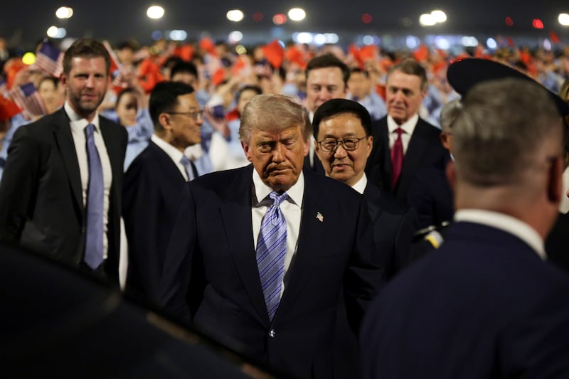 President Donald Trump arrives in Beijing on May 13, 2026 as Americans are hit with another round of ugly inflation data back in the U.S.