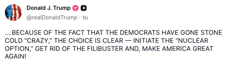 Trump Truth Social post