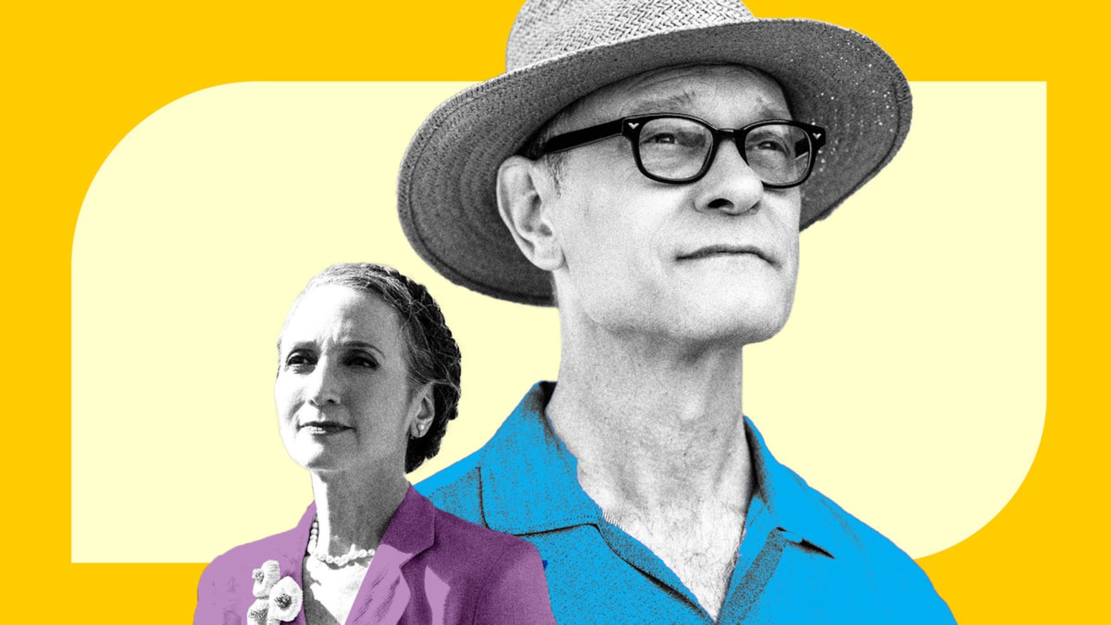Photo illustration including David Hyde Pierce and Bebe Neuwirth from 'Julia'
