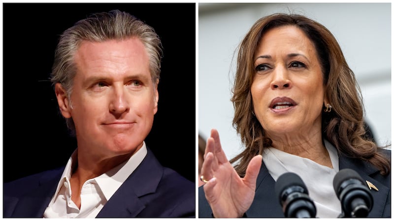Gavin Newsom and Kamala Harris