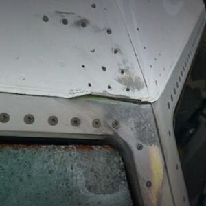 Plane was damaged after a collision