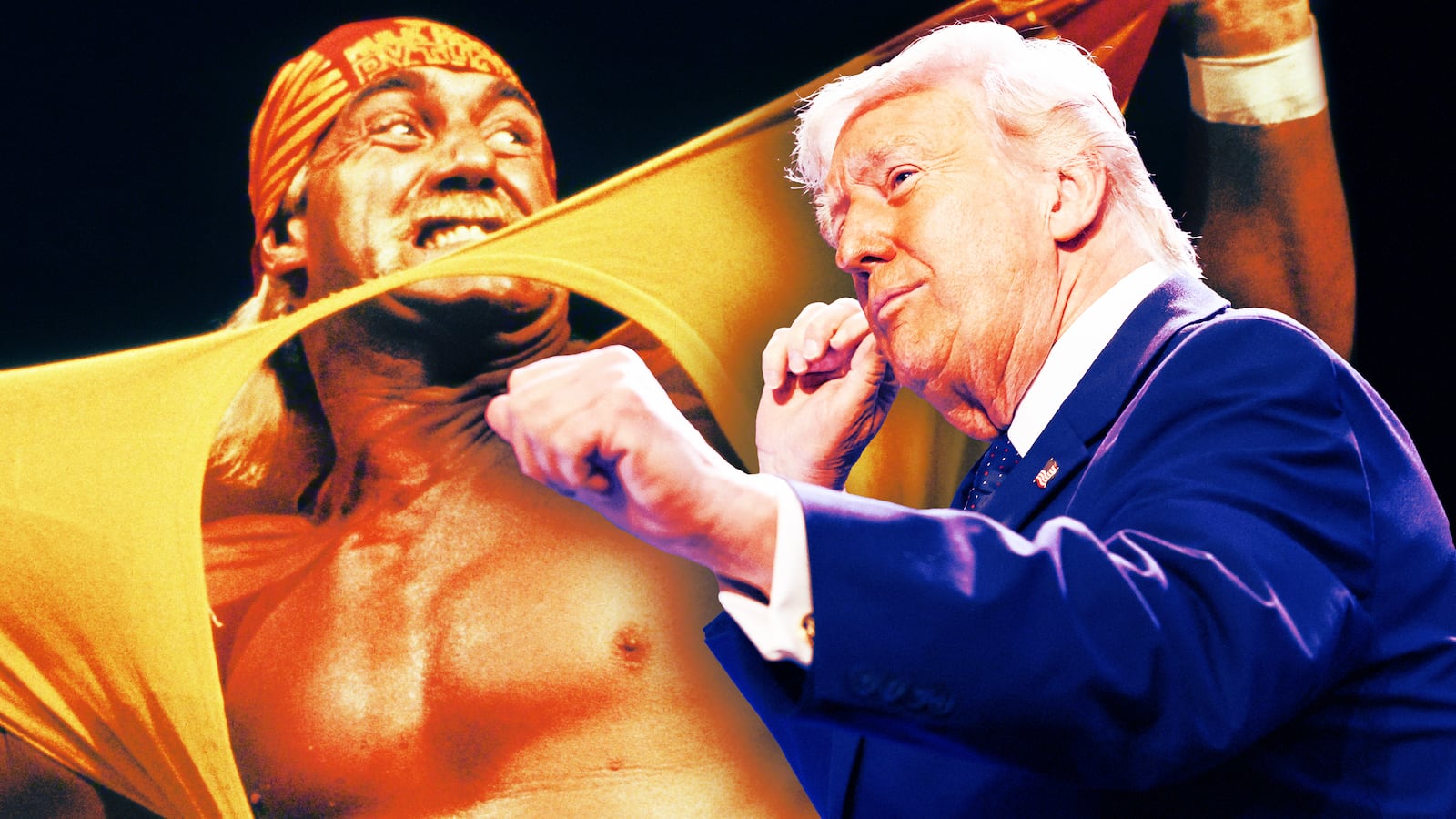 A photo illustration of Donald Trump and Hulk Hogan.