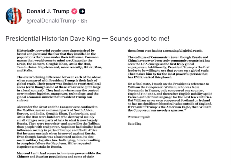 President Trump approves of the controversial message.