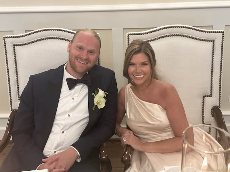 Caroline Wiles and Bret Worley on their wedding day.