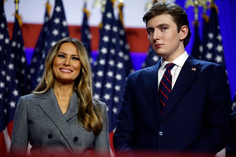 First lady Melania Trump and Barron Trump