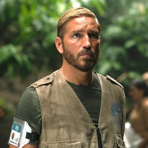 A still of Jim Caviezel in "Sound of Freedom."