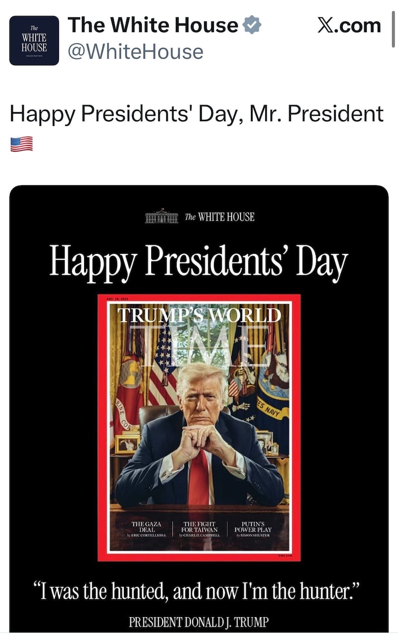 The White House's Presidents' Day Message