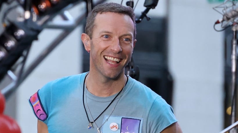 Chris Martin of Coldplay performs on NBC's "Today" at Rockefeller Plaza on October 08, 2024 in New York City.