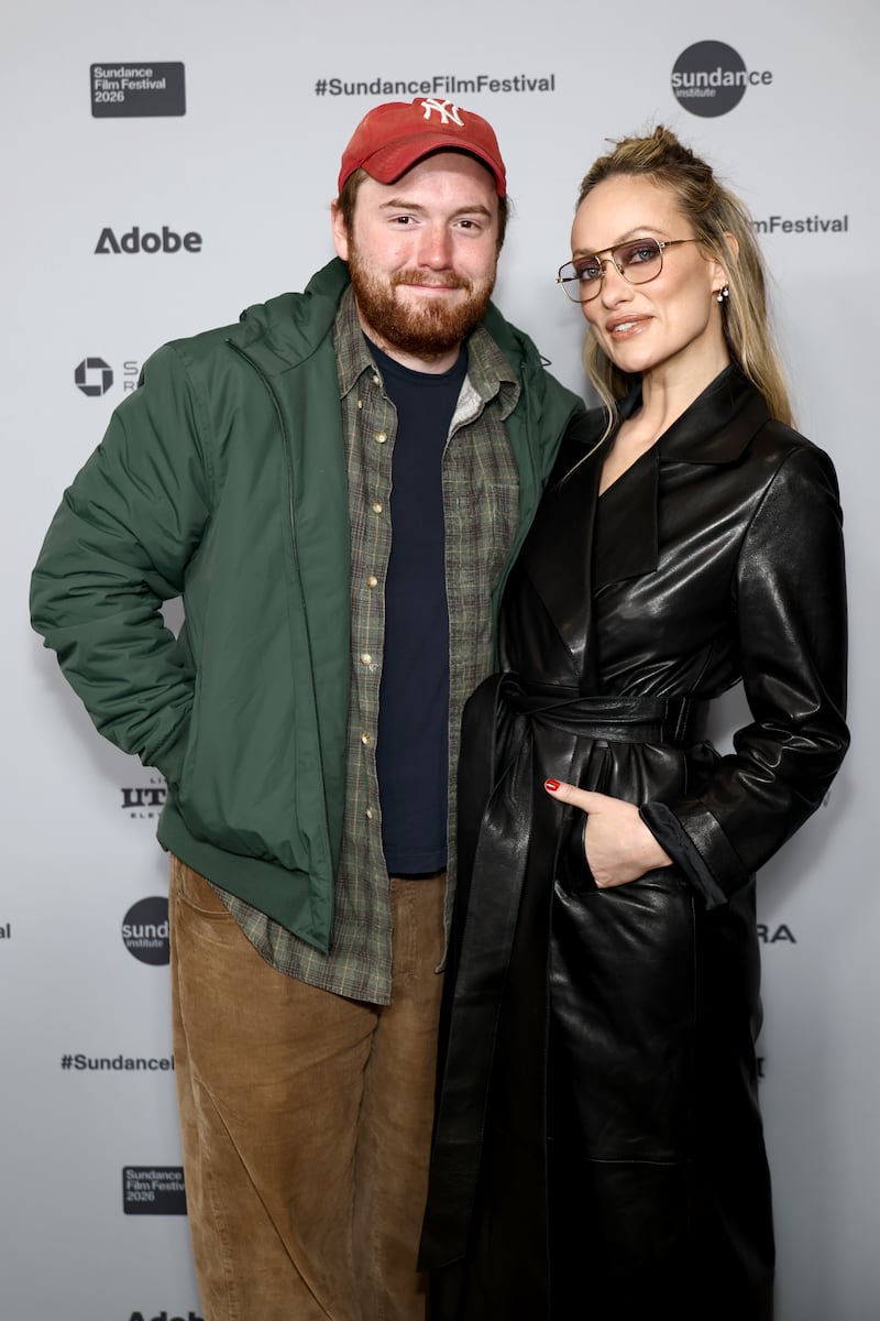 PARK CITY, UTAH - JANUARY 23: (L-R) Cooper Hoffman and Olivia Wilde attend the "I Want Your Sex" Premiere during the 2026 Sundance Film Festival at Eccles Center Theater on January 23, 2026 in Park City, Utah. (Photo by Arturo Holmes/Getty Images)