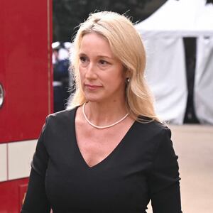 Secretary of Defense Pete Hegseth, his wife, Jennifer Rauchet arrive for a 9/11 observance ceremony at the National 9/11 Pentagon Memorial