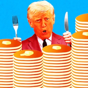 Donald Trump, pancakes illustration
