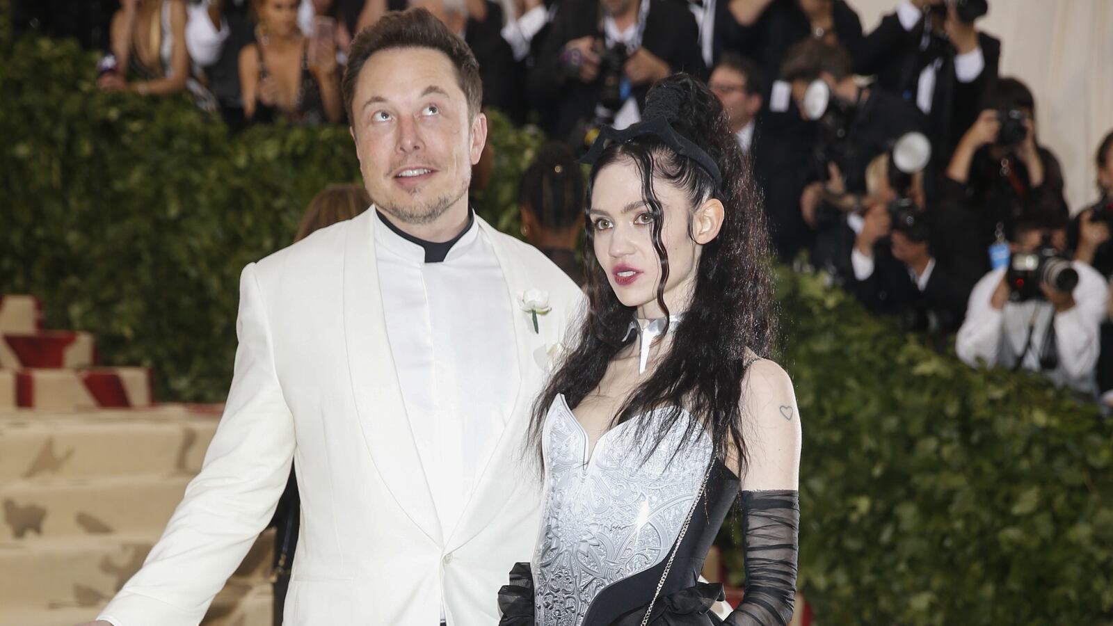 Elon Musk and Grimes arrive at the Metropolitan Museum of Art Costume Institute Gala (Met Gala) in New York, May 7, 2018.