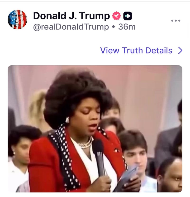 Another Truth Social post featured Oprah