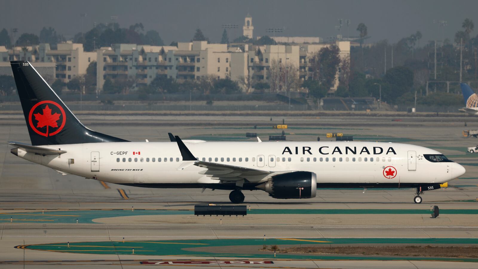 An Air Canada Boeing 737 MAX 8 aircraft taxis at Los Angeles International Airport (LAX) on January 4, 2025 in Los Angeles.
