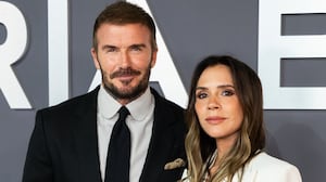 LONDON, ENGLAND - OCTOBER 08: Victoria Beckham and David Beckham attend the "Victoria Beckham" World Premiere at the Curzon Mayfair on October 08, 2025 in London, England. (Photo by Samir Hussein/WireImage)