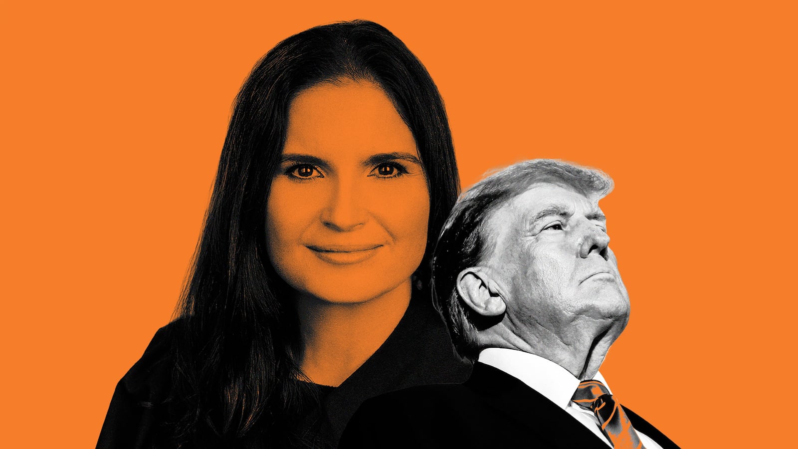 A photo including Judge Aileen Cannon and former U.S. President Donald Trump