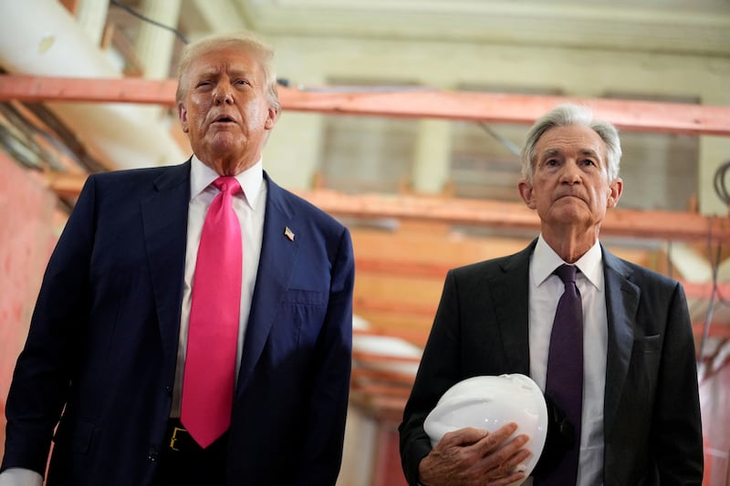 Trump and Powell toured the building last July.