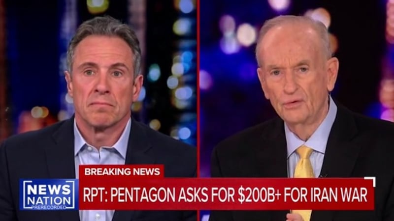 Former Fox News host Bill O’Reilly (left) speaks to News Nation.