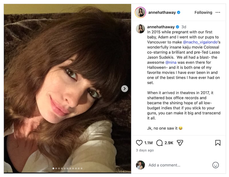 Anne Hathaway on Instagram