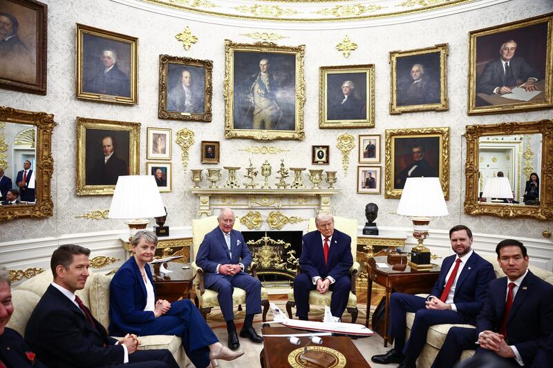 Trump and King Charles in the Oval Office