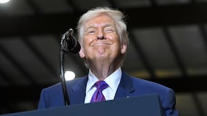 President Donald Trump gives a speech about the economy at the Coosa Steel Corporation factory in Rome, Georgia, on February 19, 2026.