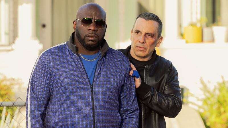 A photo including Omar J. Dorsey and Sebastian Maniscalco in the show Bookie on Max