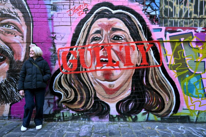 a mural by street artist Jarrod Grech of Erin Patterson