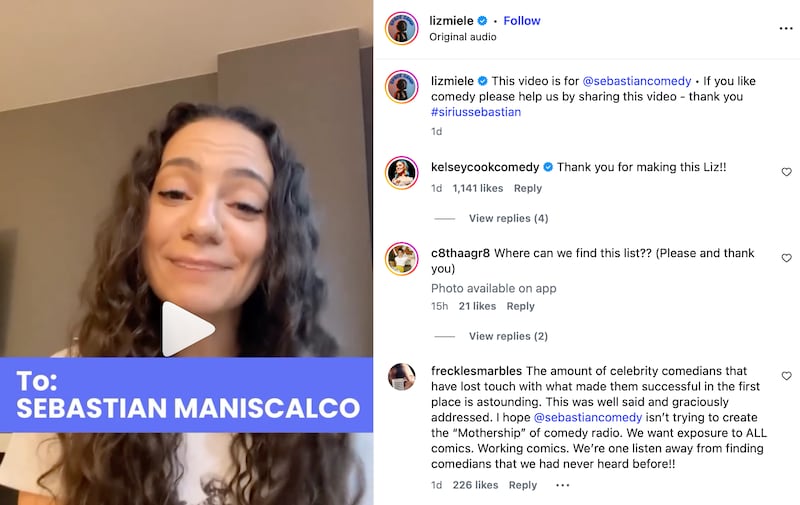 Liz Miele had earned royalties from Raw Comedy for over a decade until Maniscalco took over the channel.