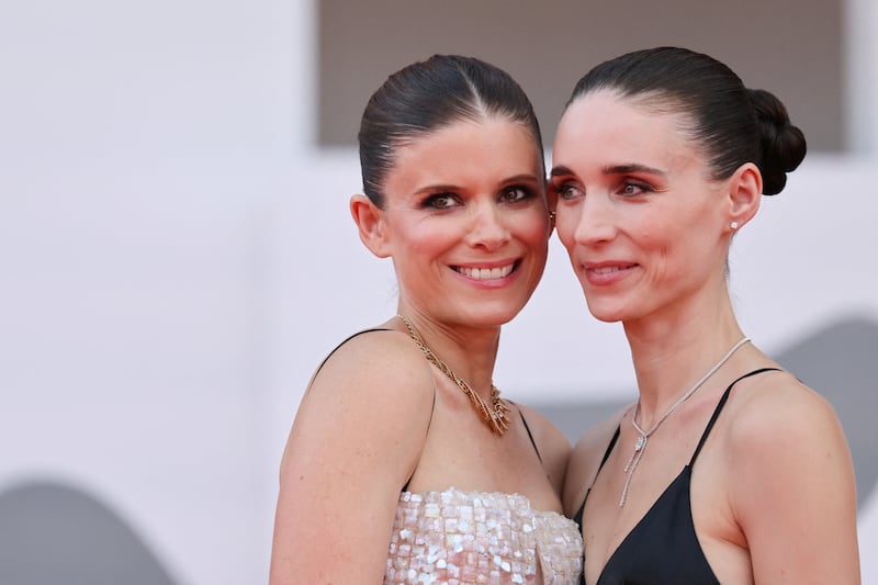 Cast members Rooney Mara and Kate Mara pose on the red carpet during arrivals for the screening of the movie "Bucking Fastard" in competition, at the 83rd Venice International Film Festival in Venice, Italy, September 3, 2026. REUTERS/Yara Nardi