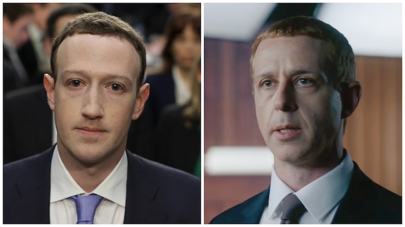 Mark Zuckerberg and Jeremy Strong