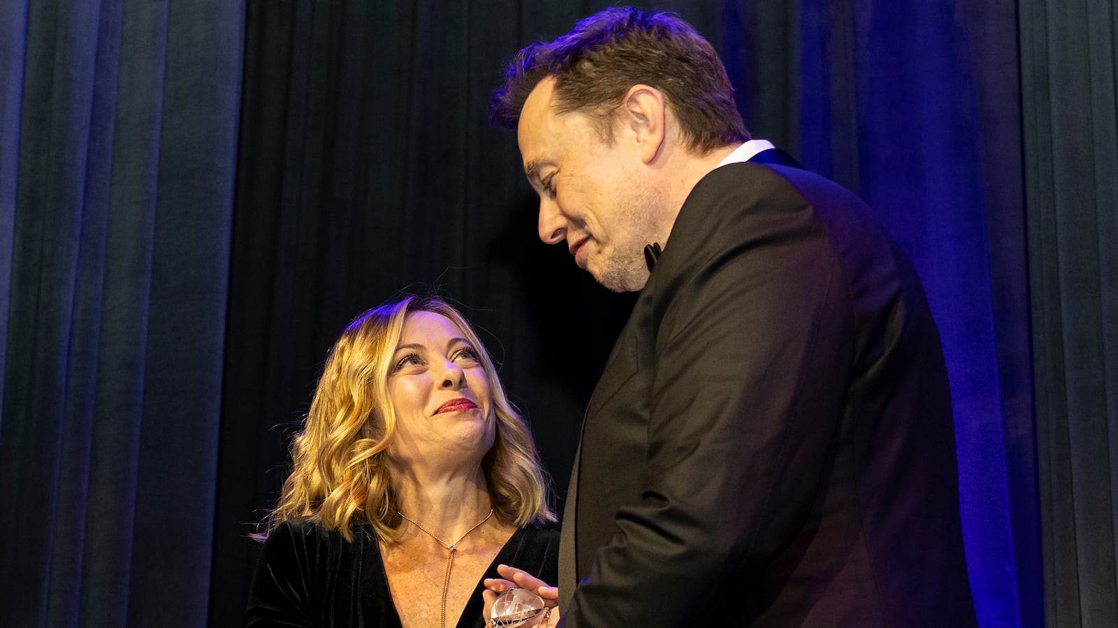 Elon Musk praised Italy’s Giorgia Meloni at an awards ceremony in Manhattan.