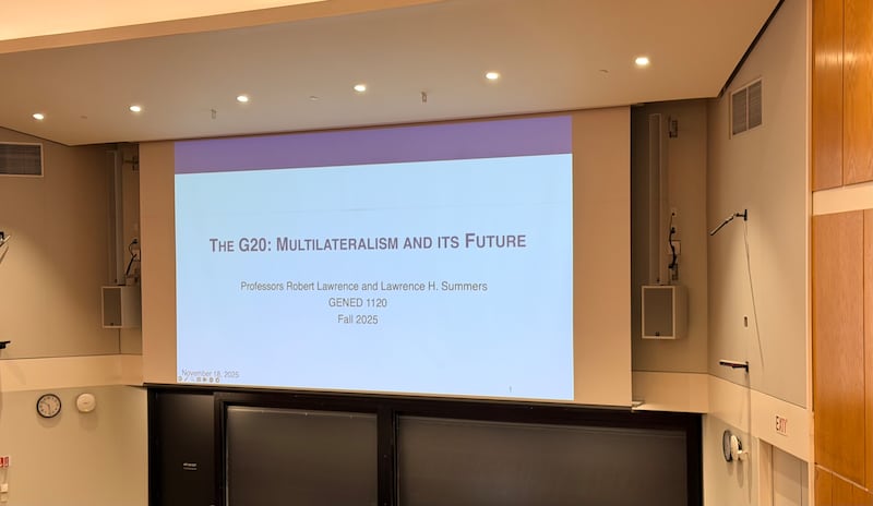 Inside the lecture hall where Larry Summers addressed his recently-revealed emails to Jeffrey Epstein.