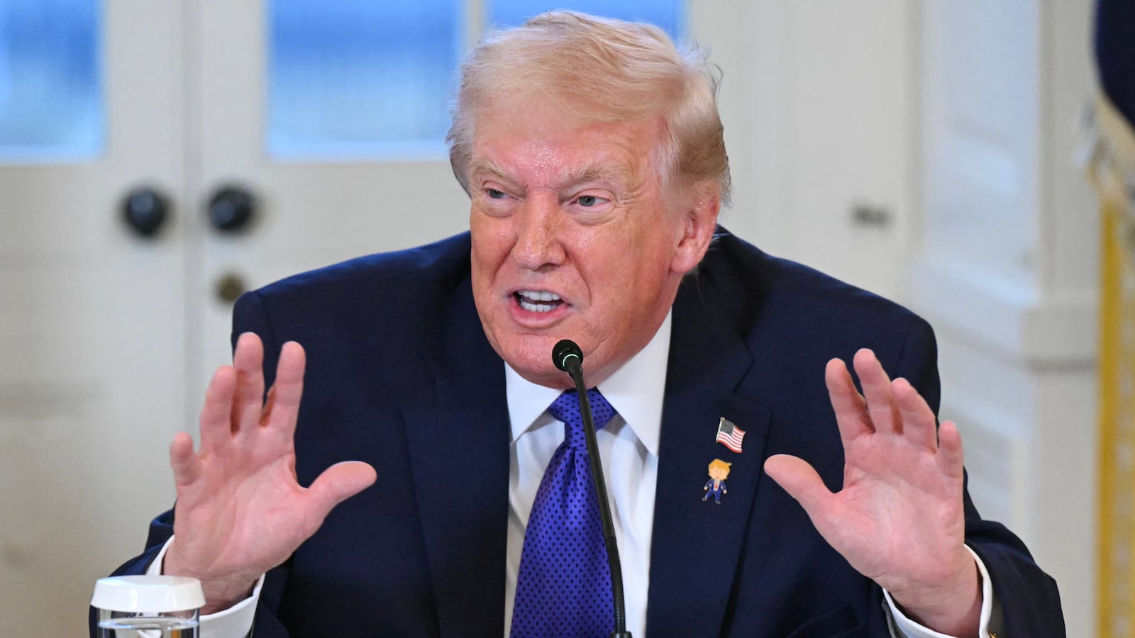 President Donald Trump speaks during a meeting with US oil companies executives in the East Room of the White House in Washington, DC on January 9, 2026.