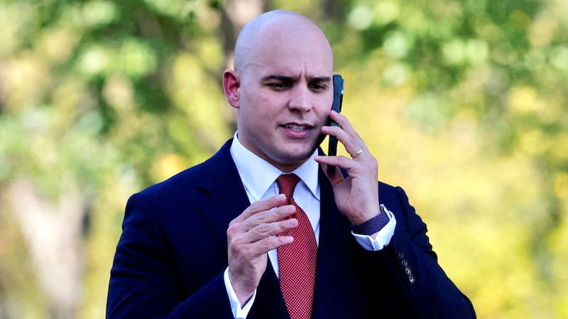 FILE PHOTO: White House Deputy Chief of Staff James Blair walks to White House in Washington, D.C., U.S., September 3, 2025.   REUTERS/Brian Snyder/File Photo