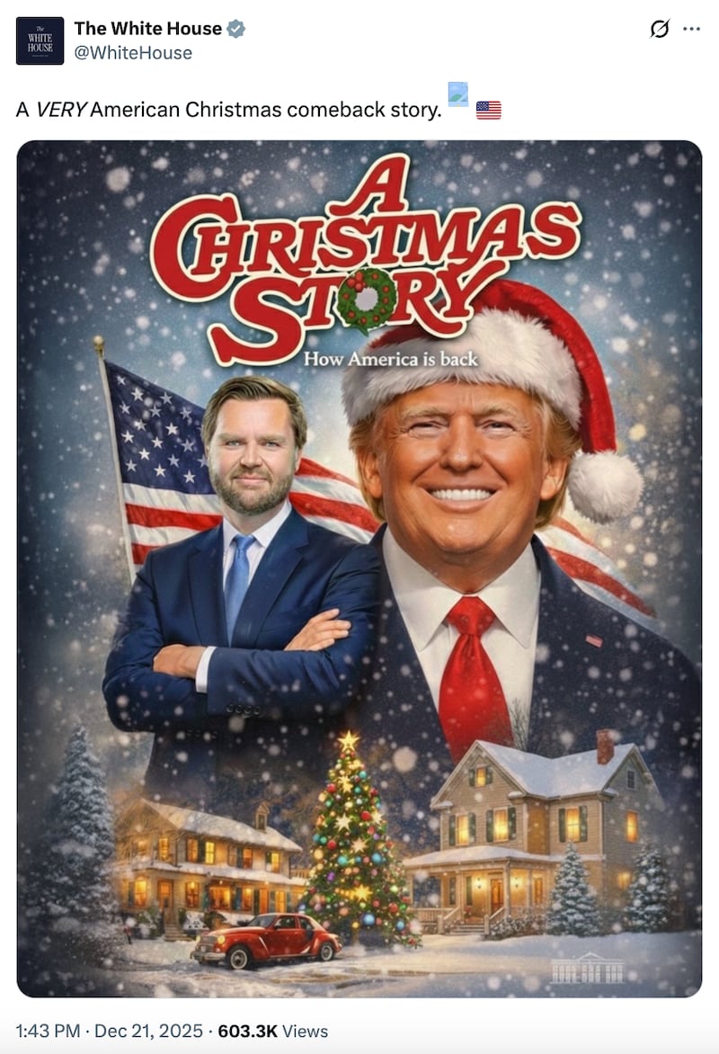 White House X account donald trump and jd vance