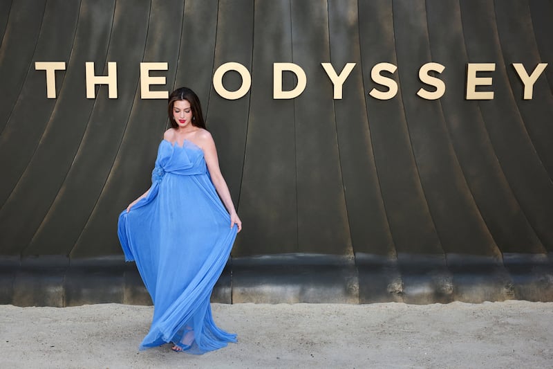 Cast member Anne Hathaway attends the "The Odyssey" world premiere in London, Britain, July 6, 2026.