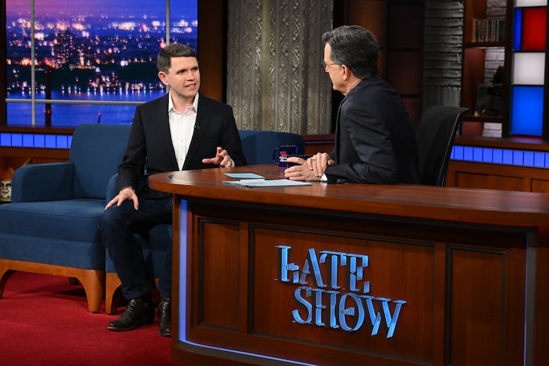Talarico's interview with Colbert was posted on YouTube after CBS lawyers expressed concern about a potential violation of the equal-time rule.