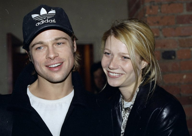 UNITED STATES - MARCH 06: Brad Pitt and girlfriend Gwyneth Paltrow arrive at the Tribeca Film Center for the screening of "Fargo." (Photo by Richard Corkery/NY Daily News Archive via Getty Images)