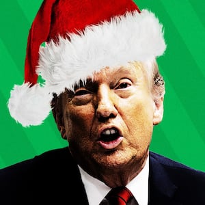 Donald Trump in a Santa Hat