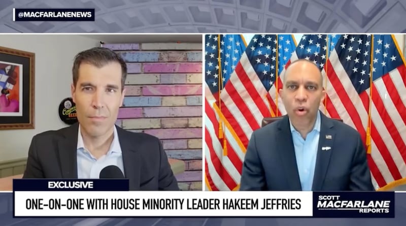 Hakeem Jeffries speaking to Scott MacFarlane.